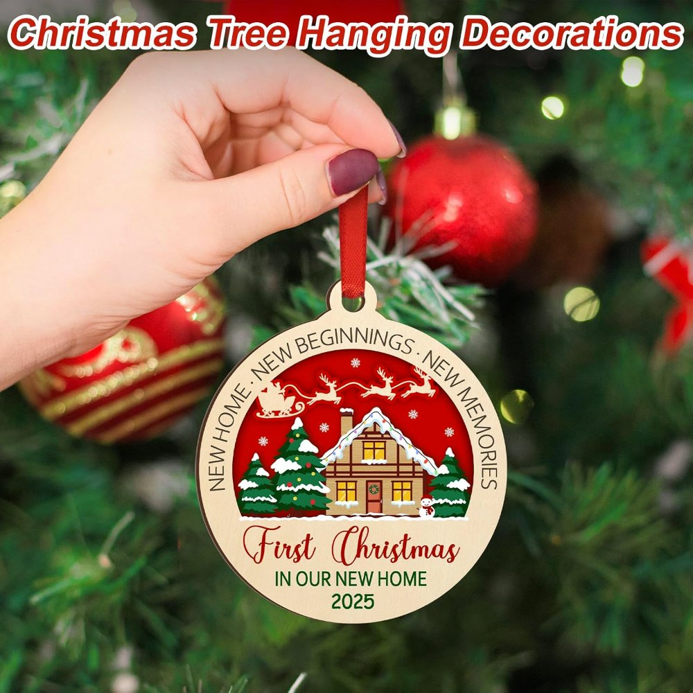 Wooden First Christmas in Our New Home 2025 Christmas, view 4