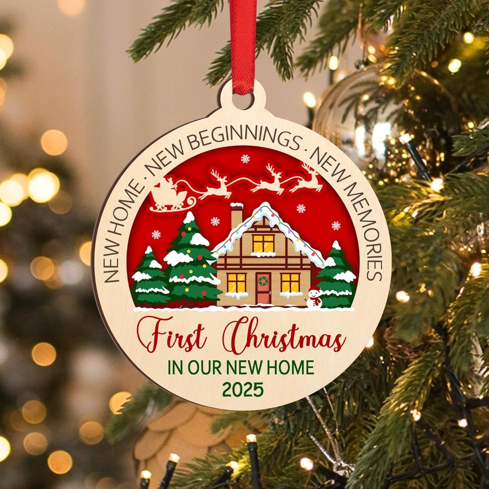 Wooden First Christmas in Our New Home 2025 Christmas, view 6