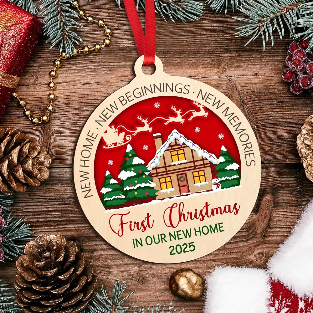 Wooden First Christmas in Our New Home 2025 Christmas, detail 7