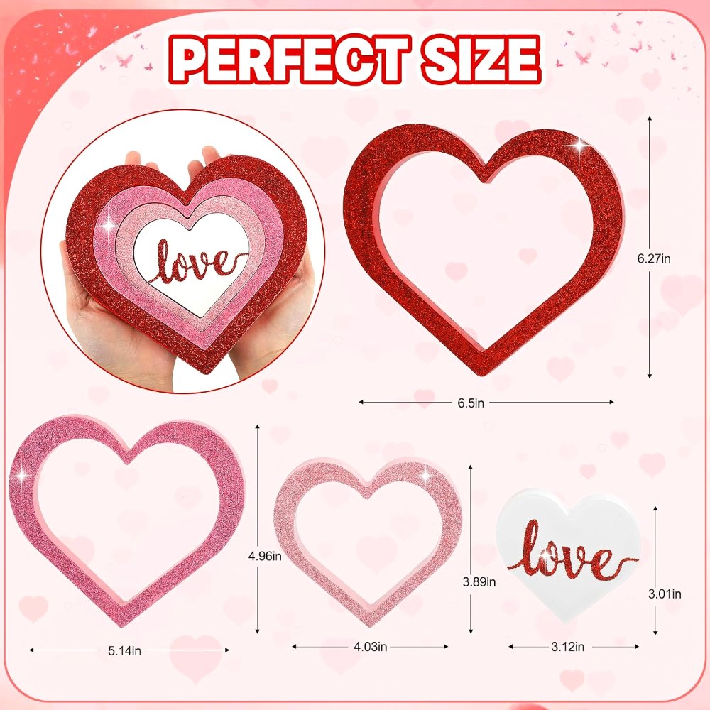 Wooden Hearts Valentine's Day Decorations Indoor, view 2