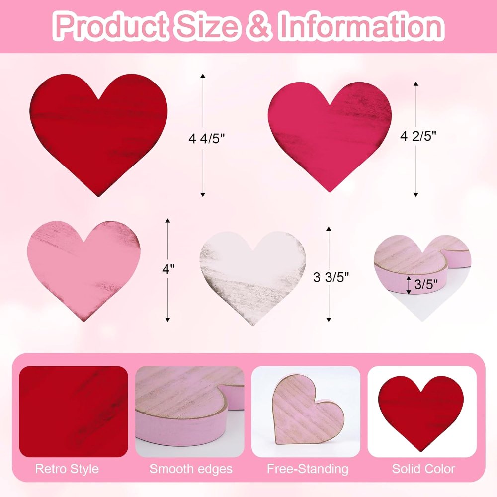 Wooden Hearts Valentines Decorations Indoor, view 2