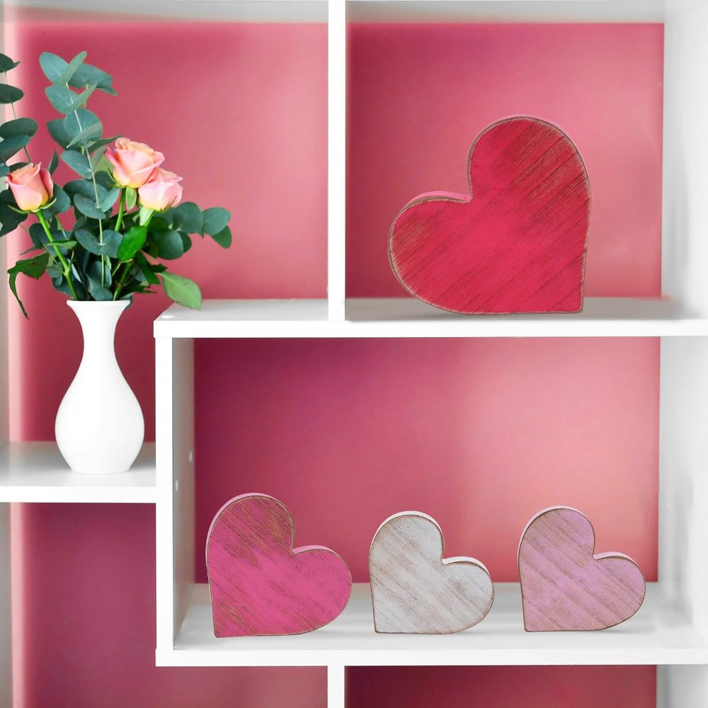 Wooden Hearts Valentines Decorations Indoor, view 4