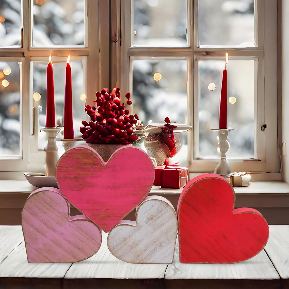 Wooden Hearts Valentines Decorations Indoor, view 5