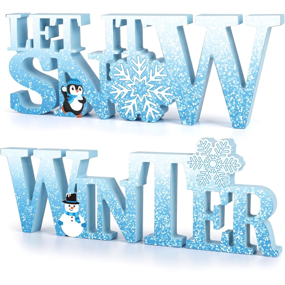 Wooden Winter Let It Snow Sign